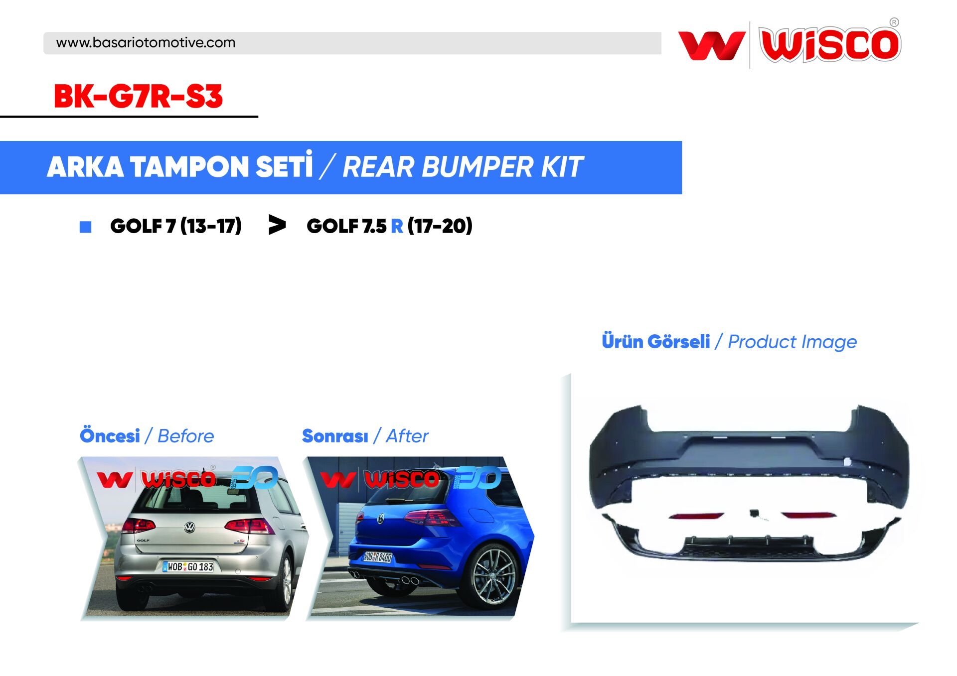 VW GOLF 7.5 R (13-17 GOLF 7 ICIN UYUMLUDUR)