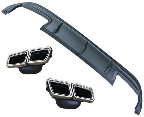 Mercedes W207 E Coupe 2014-2016 Uyumlu Difüzör Ve Silver Egzoz Seti