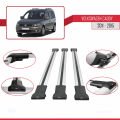 Volkswagen Caddy 3 (2K) 2011-2015 Arası ile Uyumlu FLY Model Ara Atkı Tavan Barı Gri 3 Adet