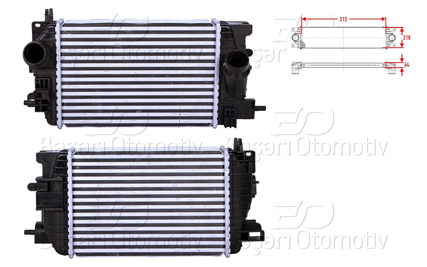 Opel Meriva B 2010 ve Sonrası Uyumlu Turbo Radyatörü (Intercooler)