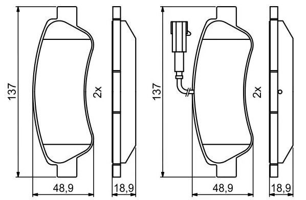 BOSCH 0986494994 | Fren Balata Arka Çift Fişli Ducato Minibüs /