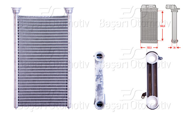 BMW 1 Serisi 2014 Sonrası Kalorifer Radyatörü Brazing 133x246 mm
