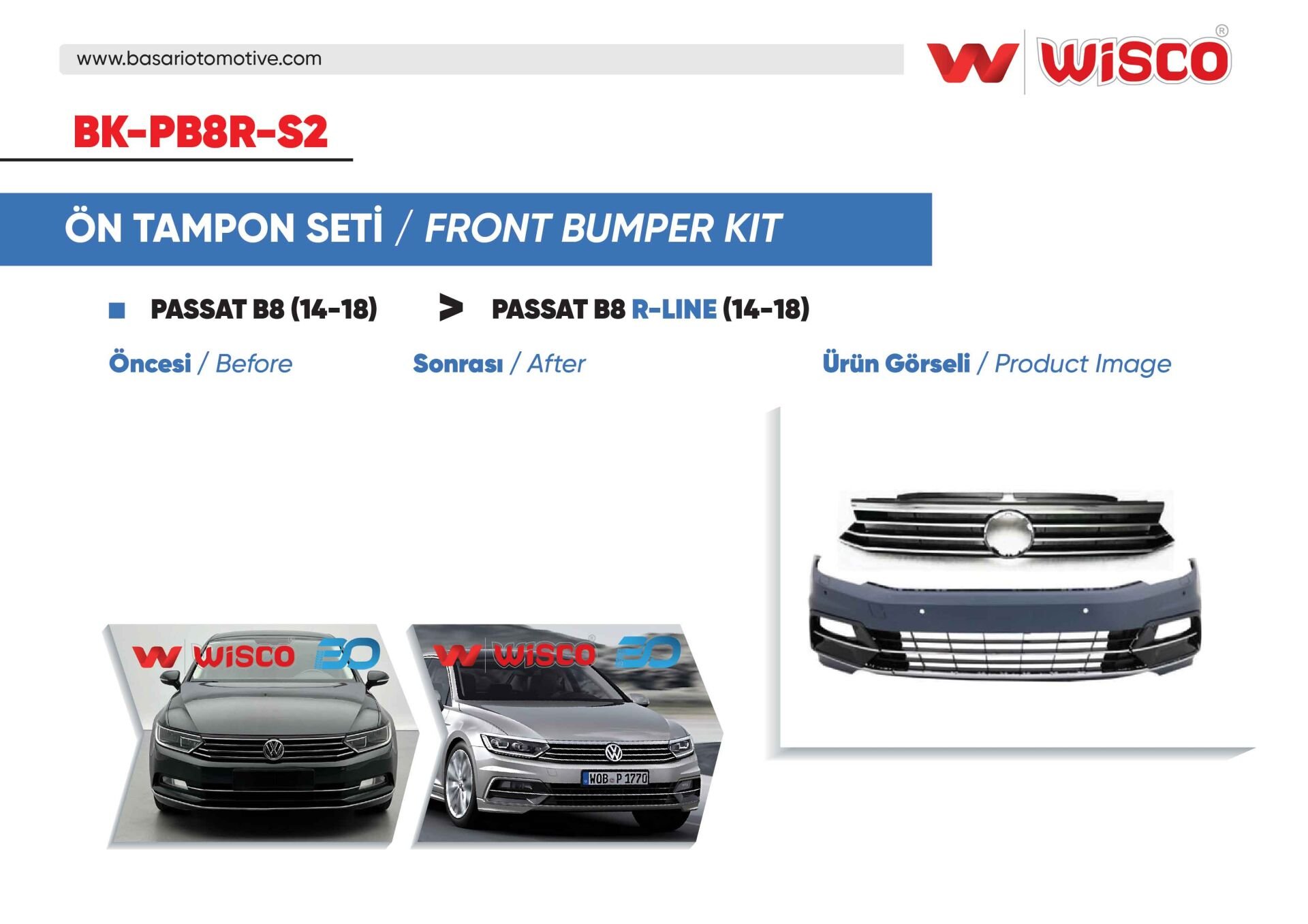 VW PASSAT B8 R-LINE 14-18 (14-18 PASSAT B8 ICIN UYUMLUDUR)