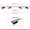 Volkswagen Amarok (2F) 2010-2020 Arası ile Uyumlu HOOK Model Ara Atkı Tavan Barı Gri 2 Adet