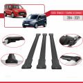 Ford Transit/Tourneo Connect 2 2014-2021 Arası ile Uyumlu FLY Model Ara Atkı Tavan Barı Siyah 3 Adet