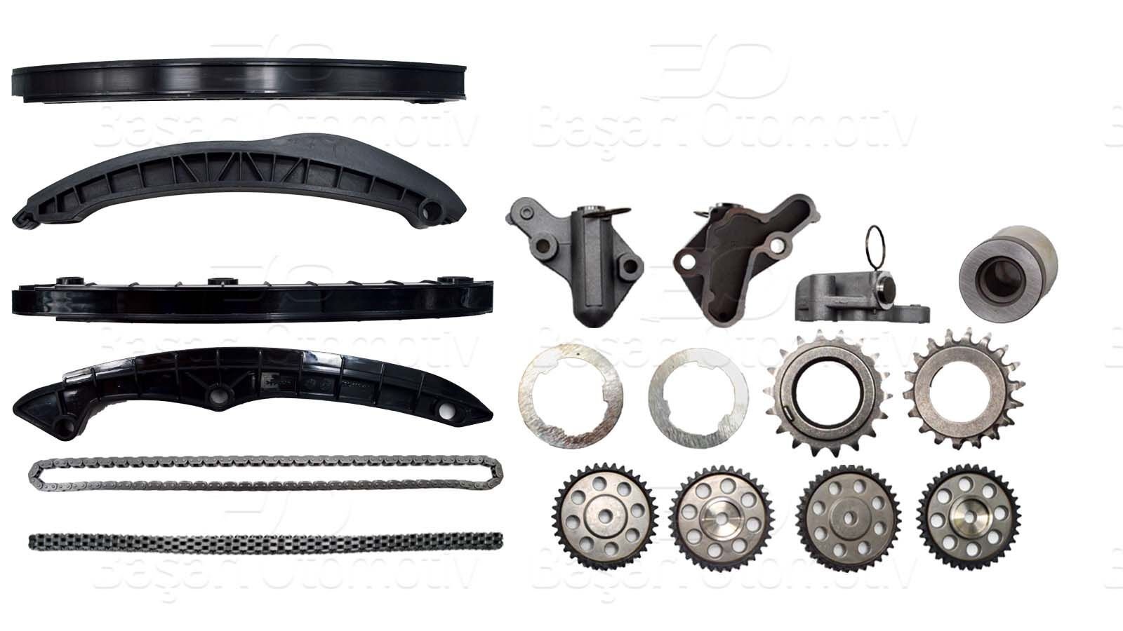 Audi A3 ve Seat 1.4 TSI 2008 Sonrası Uyumlu 8 Parça Zincir Seti