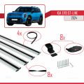 KIA EV9 GT-LINE 2024 ve Sonrası ile Uyumlu BASIC Model Ara Atkı Tavan Barı Gri 4 Adet