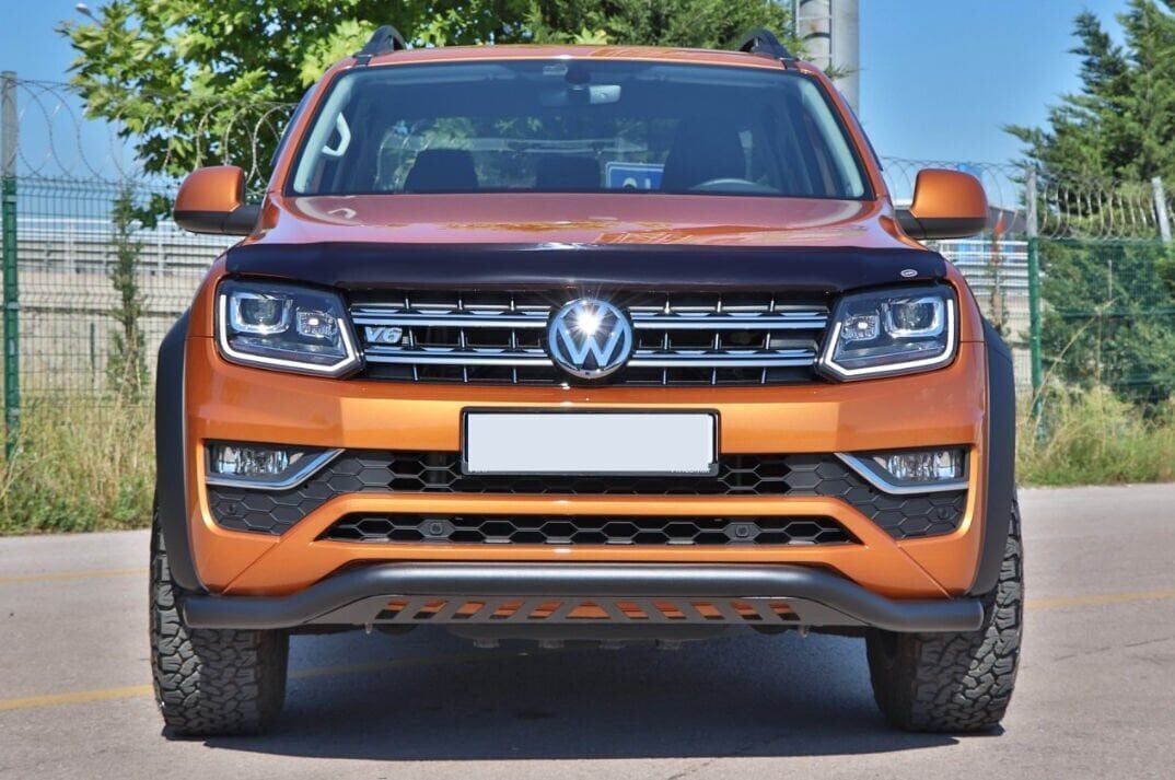 Volkswagen Amarok 2010+ Uyumlu Yedek Parça Off Road Saclı Ön Koruma Ön Tampon Koruma Demiri Siyah GloPlus AQM4WD PST22