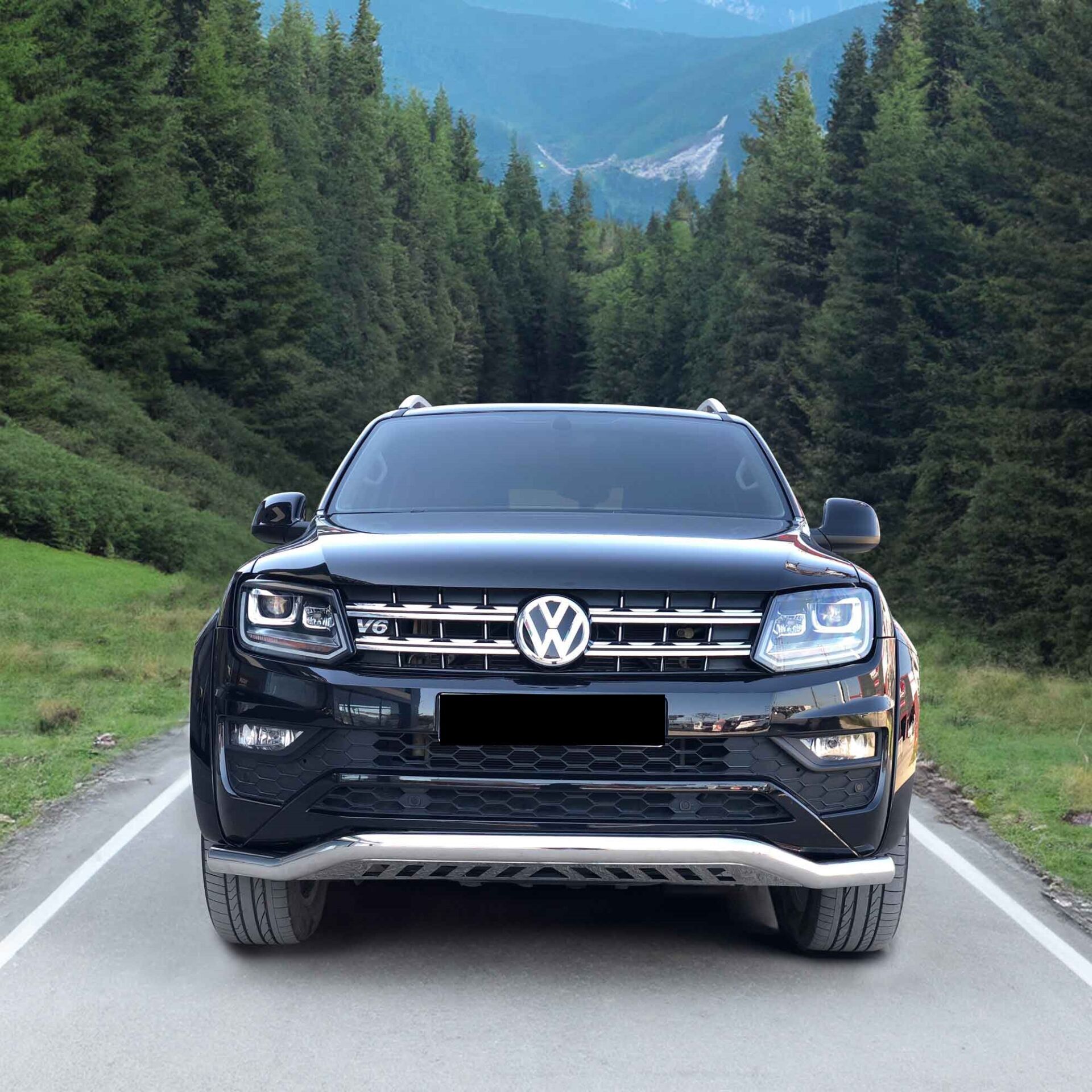 Mercedes X Class 2017+ Uyumlu Yedek Parça Off Road Saclı Ön Koruma Ön Tampon Koruma Demiri Krom GloPlus AQM4WD PST21