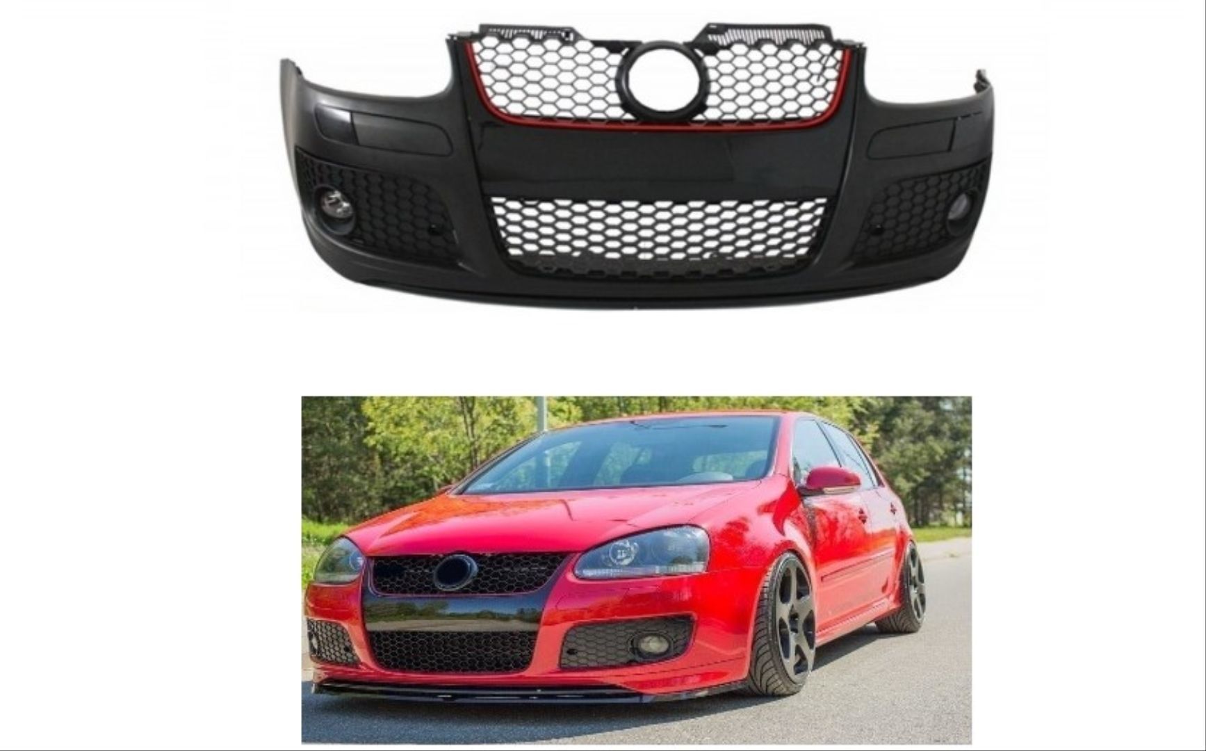 Volkswagen Golf 5 MK5 2003 - 2009 Arası Uyumlu Ön Tampon + Panjur GTI / Sis Dahil Değildir