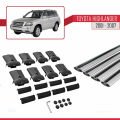 Toyota Highlander 2001-2007 Arası ile Uyumlu FLY Model Ara Atkı Tavan Barı Gri 4 Adet