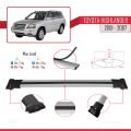 Toyota Highlander 2001-2007 Arası ile Uyumlu FLY Model Ara Atkı Tavan Barı Gri 4 Adet