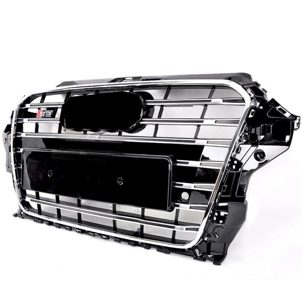 Audi A3 S3 2012-2016 Uyumlu Yedek Parça Kromlu Siyah Panjur