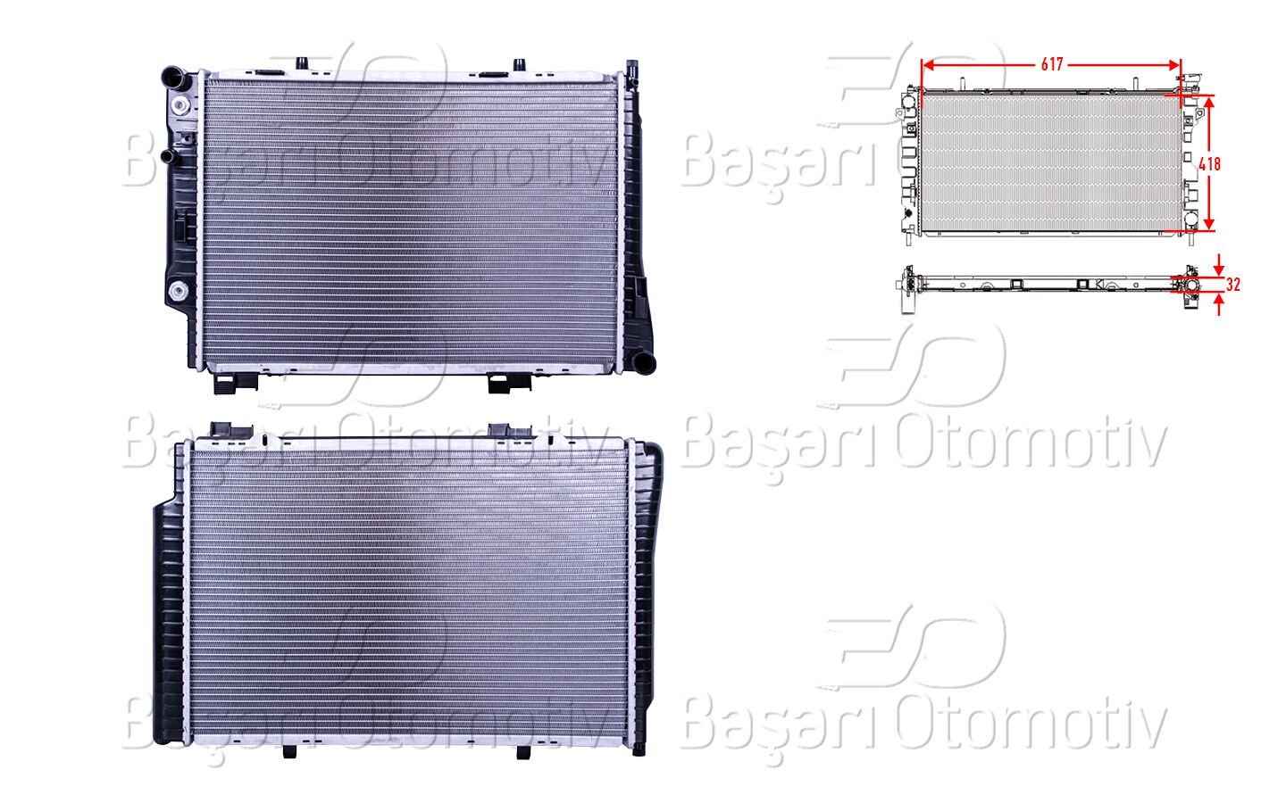 Mercedes-Benz C Serisi E Serisi CLK SLK 1993-2004 Uyumlu Su Radyatörü