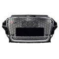 Audi A3 RS3 2012-2016 Uyumlu Yedek Parça Quattro Yazılı Kromlu Siyah Panjur