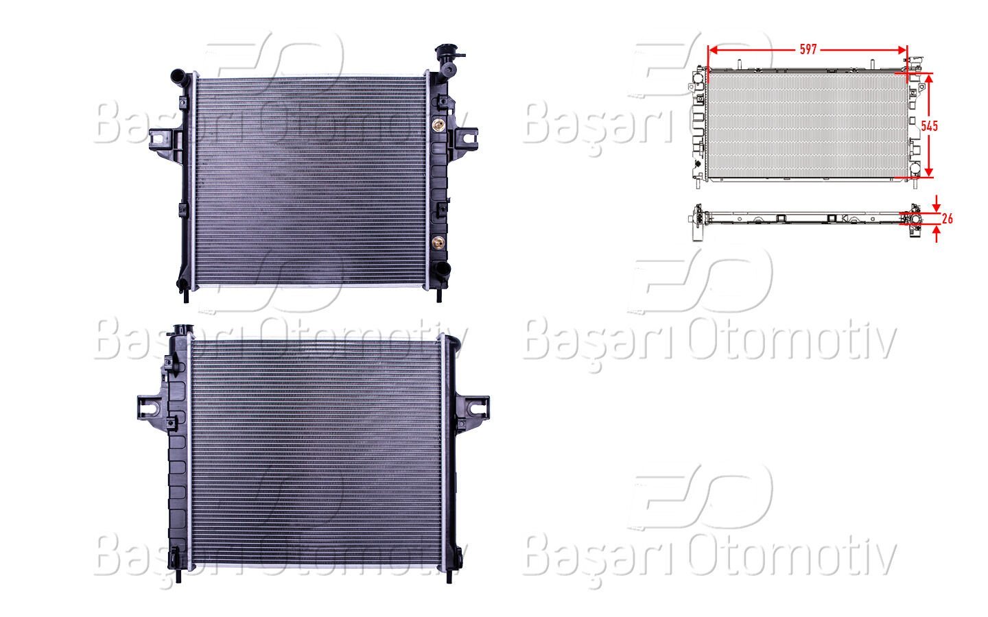 Jeep Grand Cherokee 1998-2001 4.7i V8 Uyumlu Su Radyatörü
