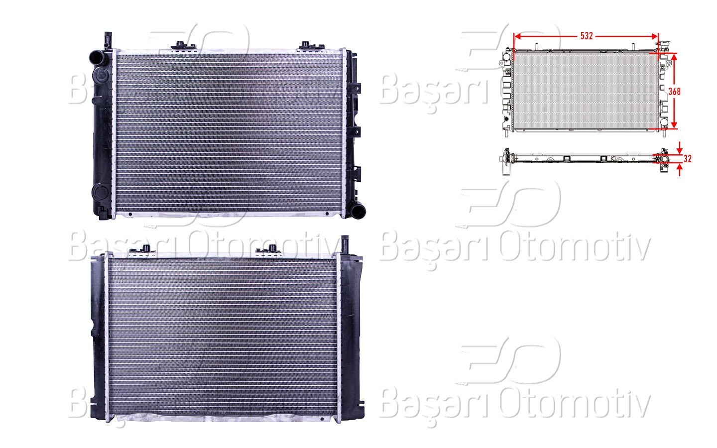Mercedes-Benz W124 200E 1984 ve Sonrası Uyumlu Su Radyatörü