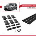 Toyota Proace City Verso 2019-2022 Arası ile Uyumlu FLY Model Ara Atkı Tavan Barı Siyah 3 Adet