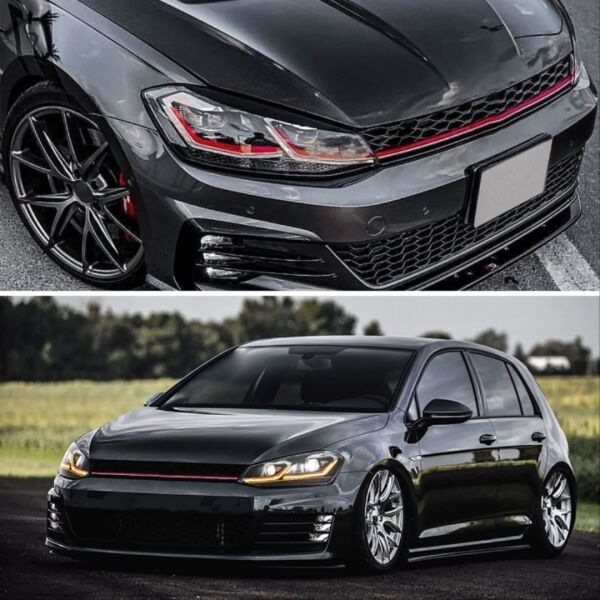 Volkswagen Golf 7,5 MK7,5 ( 2018 - 2020 ) Arası Uyumlu J Led Far GTI / Kırmızı