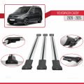 Volkswagen Caddy 4 (SB) 2020 ve Sonrası ile Uyumlu FLY Model Ara Atkı Tavan Barı Gri 3 Adet