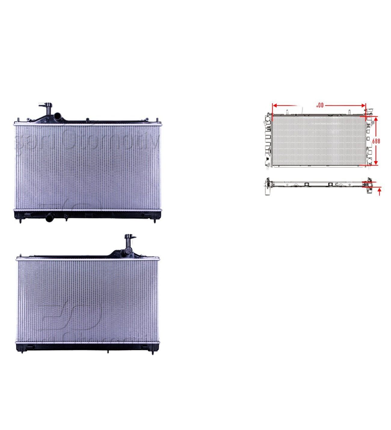 Mitsubishi Outlander 3 2.0 2.4 Hybrid 2012 Sonrası Su Radyatörü Brazing MT 400X688X16