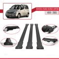 Toyota Yaris Verso (XP20) 1999-2005 Arası ile Uyumlu FLY Model Ara Atkı Tavan Barı Siyah 3 Adet