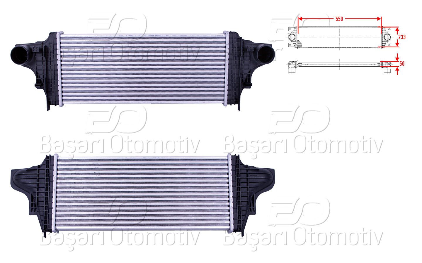 Mercedes-Benz GL X164 320 CDI 2006-2012 ML W164 320 CDI 2005-2011 Turbo Radyatörü Intercooler 550X233X50