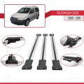 Volkswagen Caddy 3 (2K) 2003-2010 Arası ile Uyumlu FLY Model Ara Atkı Tavan Barı Gri 3 Adet