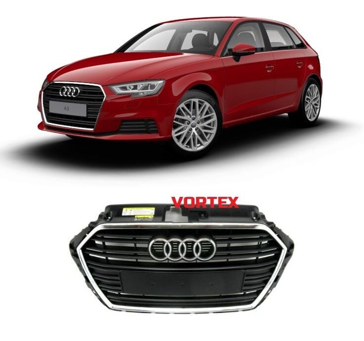 Audi A3 2017 ve Sonrası Ön Panjur Büyük Plakalıklı