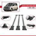 Toyota Yaris Verso (XP20) 1999-2005 Arası ile Uyumlu FLY Model Ara Atkı Tavan Barı Gri 3 Adet