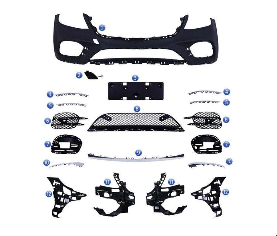Mercedes S400 AMG W222 2018 ve Sonrası Ön Tampon Seti (Panjursuz)