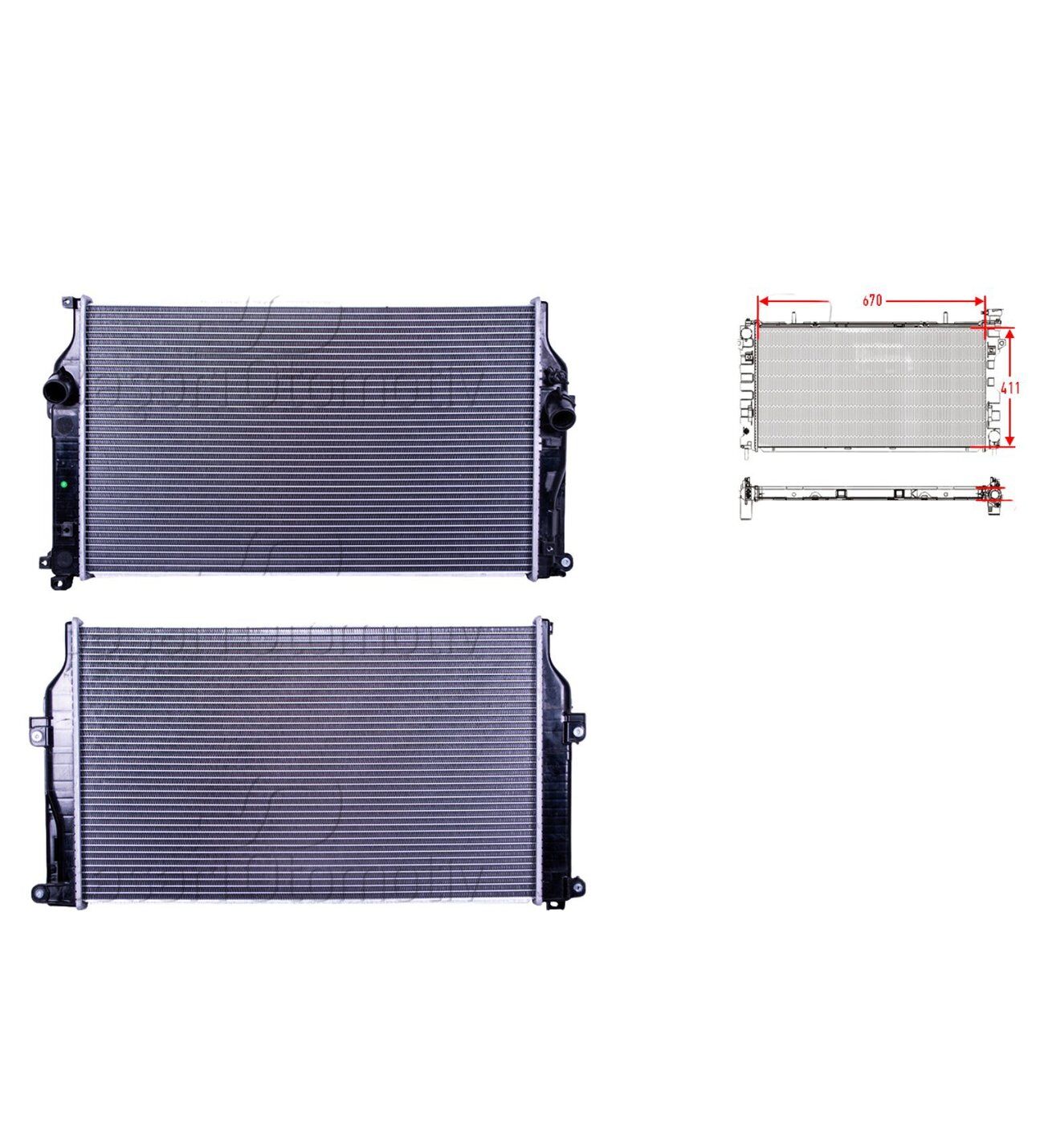 Toyota RAV4 2.0D-4D 2.2D-4D Manuel 2013 Sonrası Su Radyatörü Brazing MT 670X411X16
