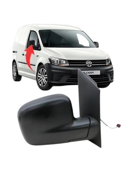 Volkswagen Caddy 2015-Üzeri Sağ Elektrikli Isıtmalı Antensiz Komple Dikiz Aynası
