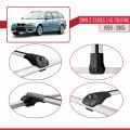 BMW 3 Serisi (E46) Touring 1999-2005 Arası ile Uyumlu ACE-1 Ara Atkı Tavan Barı Gri 2 Adet