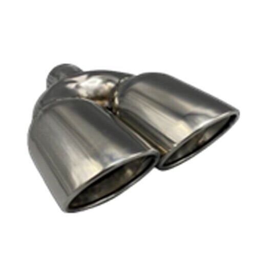 Üniversal Krom Egzoz Ucu Açılı Çift Çıkış 101x110 800-038