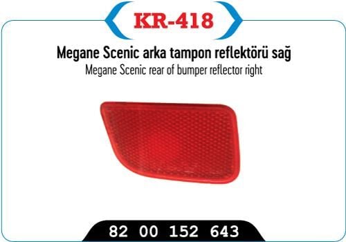 Master III Scenic II Arka Sağ Tampon Reflektörü