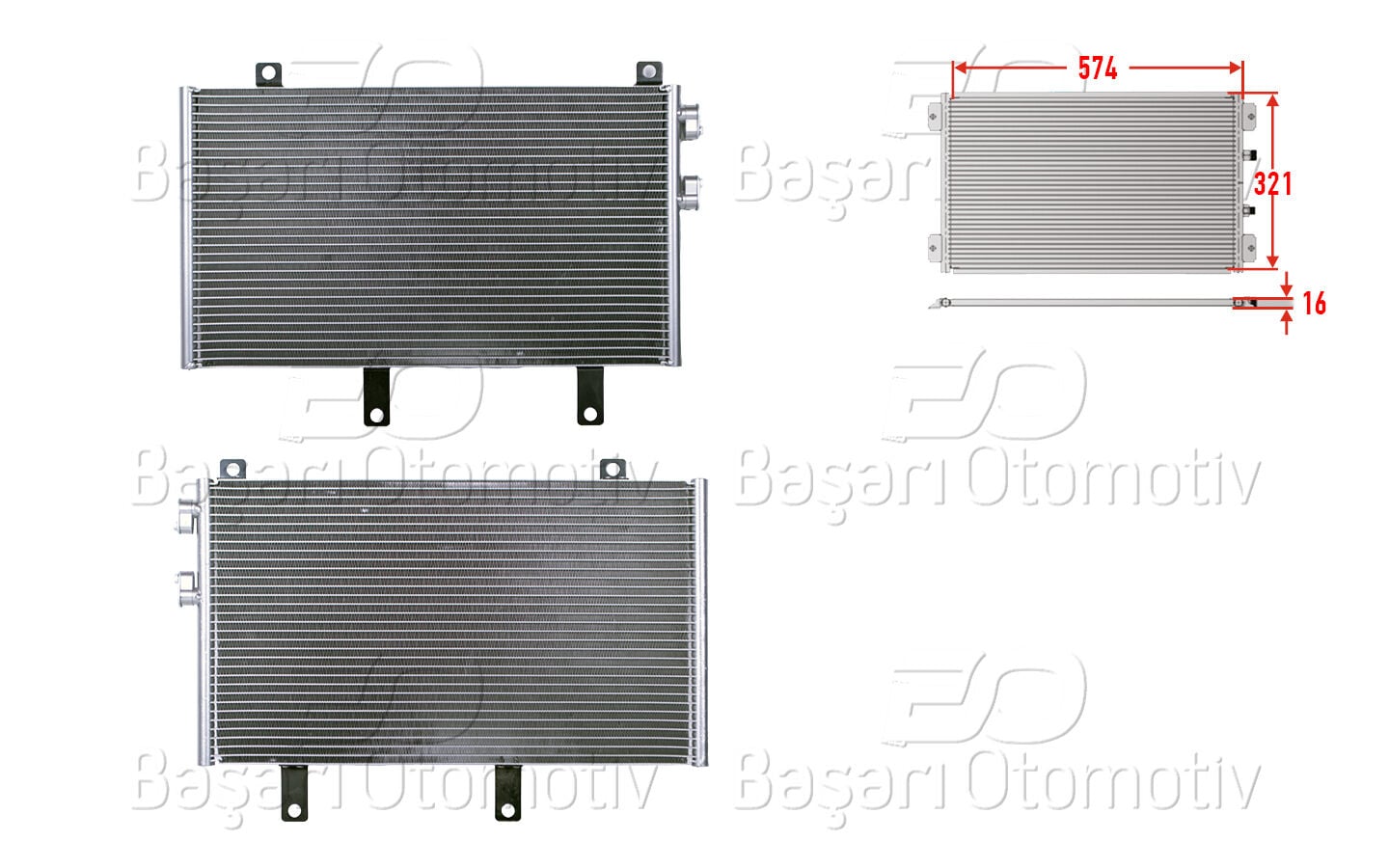 Alfa Romeo 145 146 155 1992 Sonrası Klima Radyatörü 574X321X16