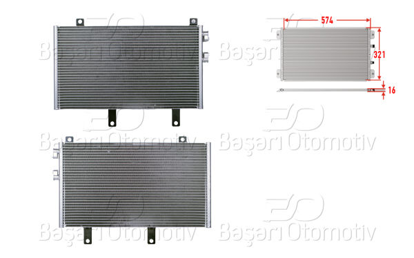 Alfa Romeo 145 146 155 1992 Sonrası Klima Radyatörü 574X321X16