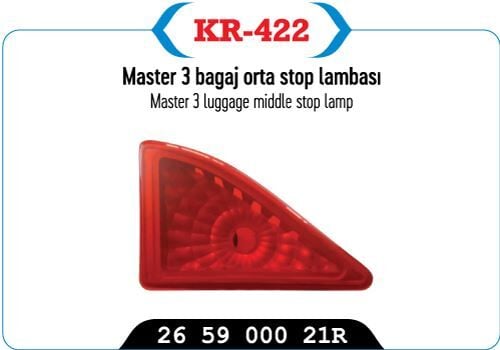 Stop Lambası Bagaj Orta Master III Movano III