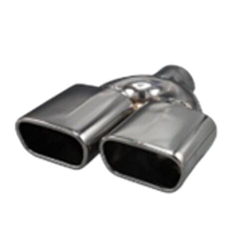 Üniversal Krom Egzoz Ucu Düz Dikdörtgen Çift Çıkış Sol 70x105/110 800-032R