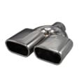 Üniversal Krom Egzoz Ucu Düz Dikdörtgen Çift Çıkış Sol 70x105/110 800-032R