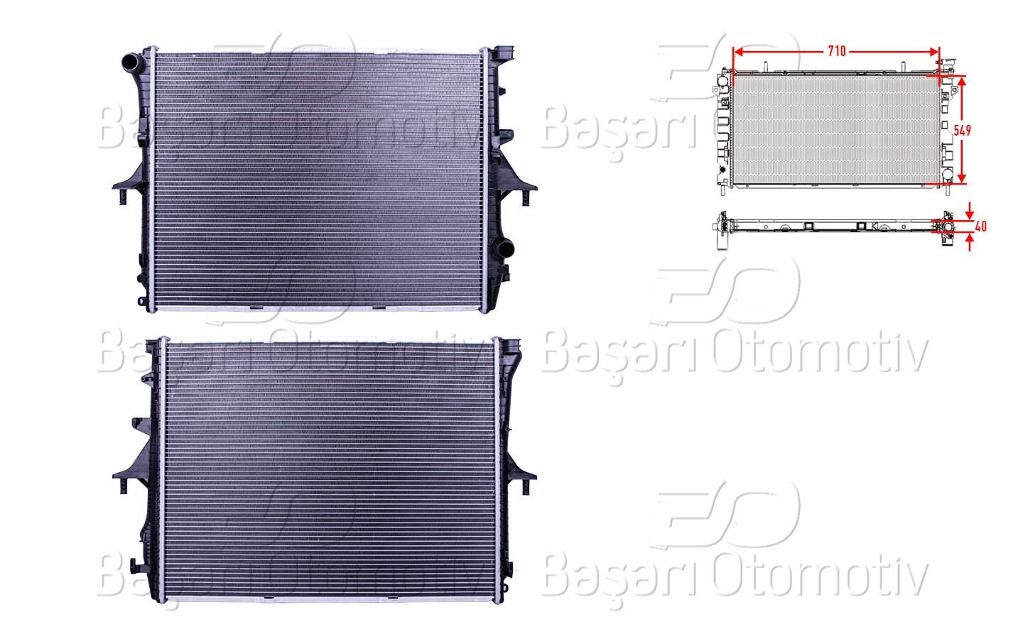 Volkswagen Touareg 2002-2010 Su Radyatörü Brazing MT 710x549x40 mm