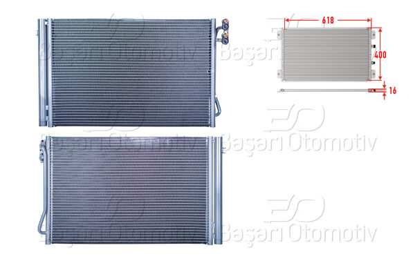 BMW 1 Serisi E81 E82 E87 E88 3 Serisi E90 E91 E92 E93 X1 E84 Z4 E89 2003-2015 Benzinli Klima Radyatörü 618X400X16