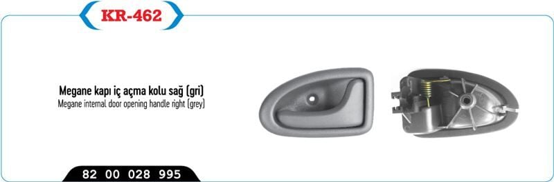 Megane Kapı İç Açma Kolu Sağ Gri