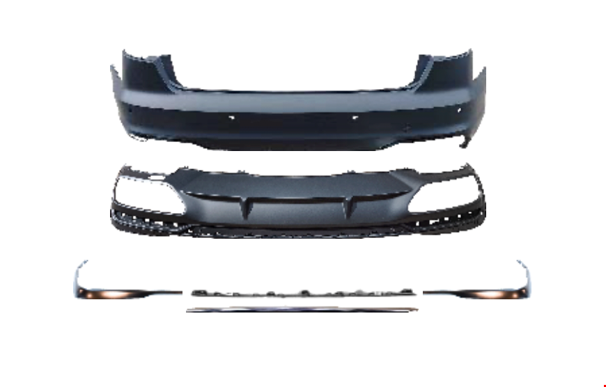 Audi A4 2020 Ve Sonrası Arka Tampon Seti S-Line (Gri Çitalı)