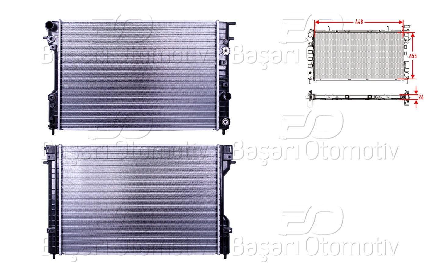 Opel Omega B 1994 Sonrası Su Radyatörü Brazing AT 448x655x26