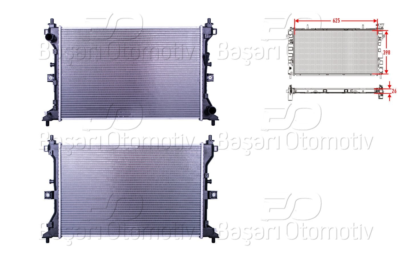 Suzuki SX4 S-Cross 2013 Sonrası Su Radyatörü Brazing MT 625x398x26