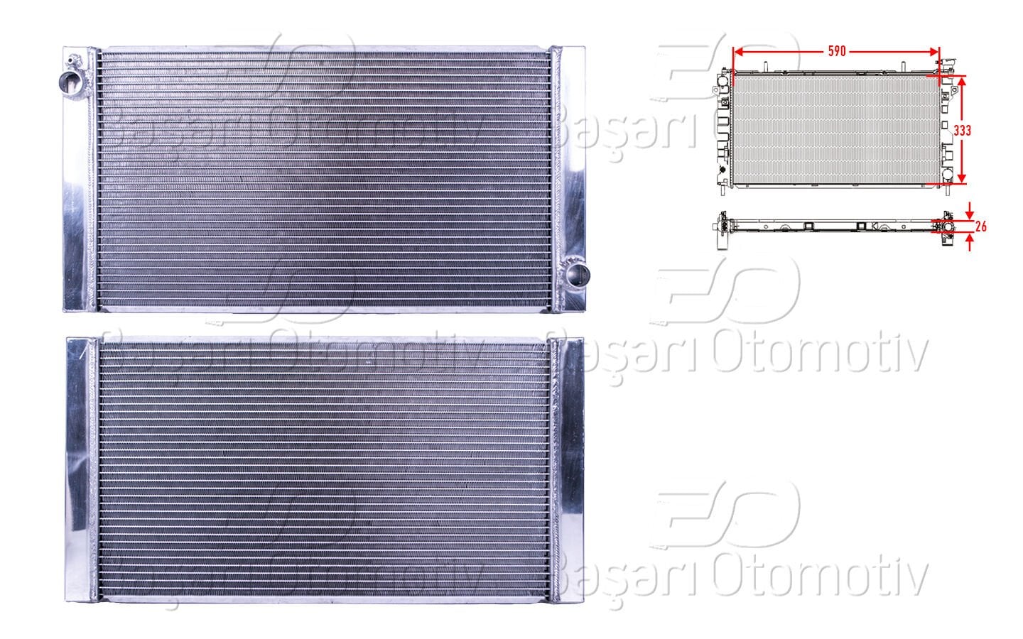 MINI Cooper R56 2005-2013 Su Radyatörü Brazing MT 590x334x24