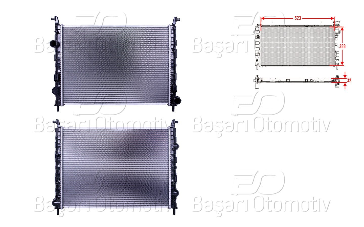 Fiat Albea 1.3MJTD 2002 Sonrası Su Radyatörü Brazing MT 515x378x42