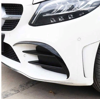 Mercedes W205 2015-2018 Uyumlu Ön Tampon Bıçakları 2 Parça (Piano Black)